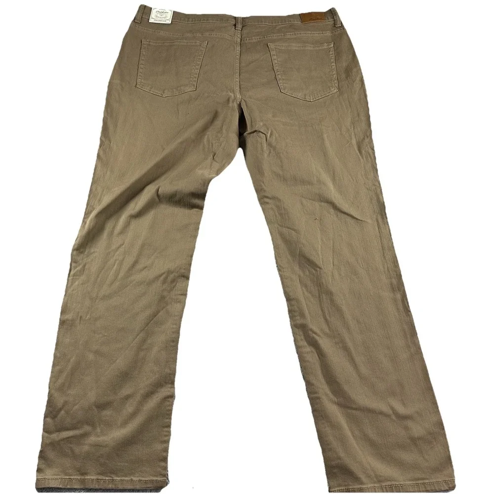 Flag and Anthem Chino Jean Pants Mens 42x34 Tan Brown Stretch Oakland Slim NWT‎